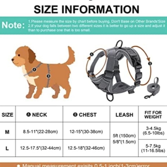 Reflective Adjustable Pet Vest Harness for Small Dogs Cats (Chest 12.5-18") - Picture 4 of 7